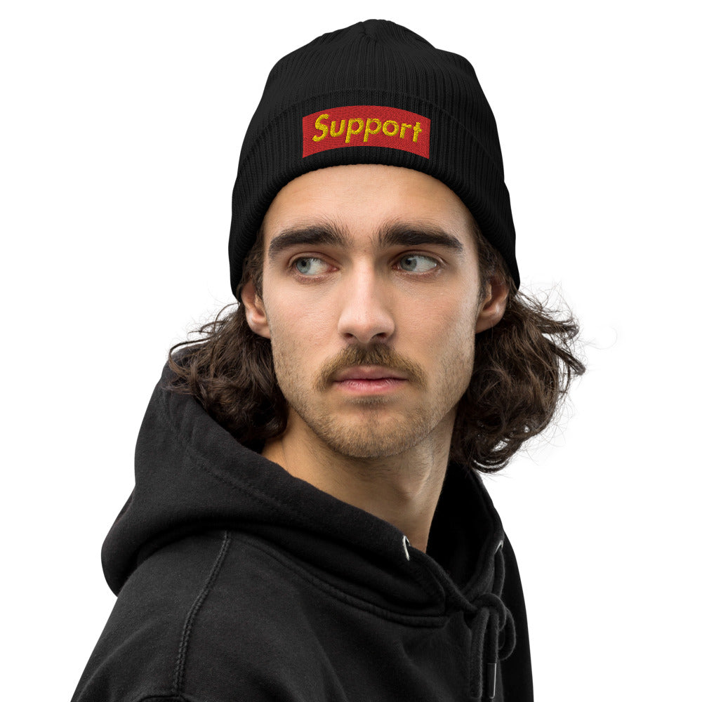 Support - Organic ribbed beanie