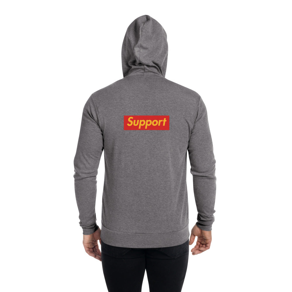 Support - 2 side - Unisex zip hoodie