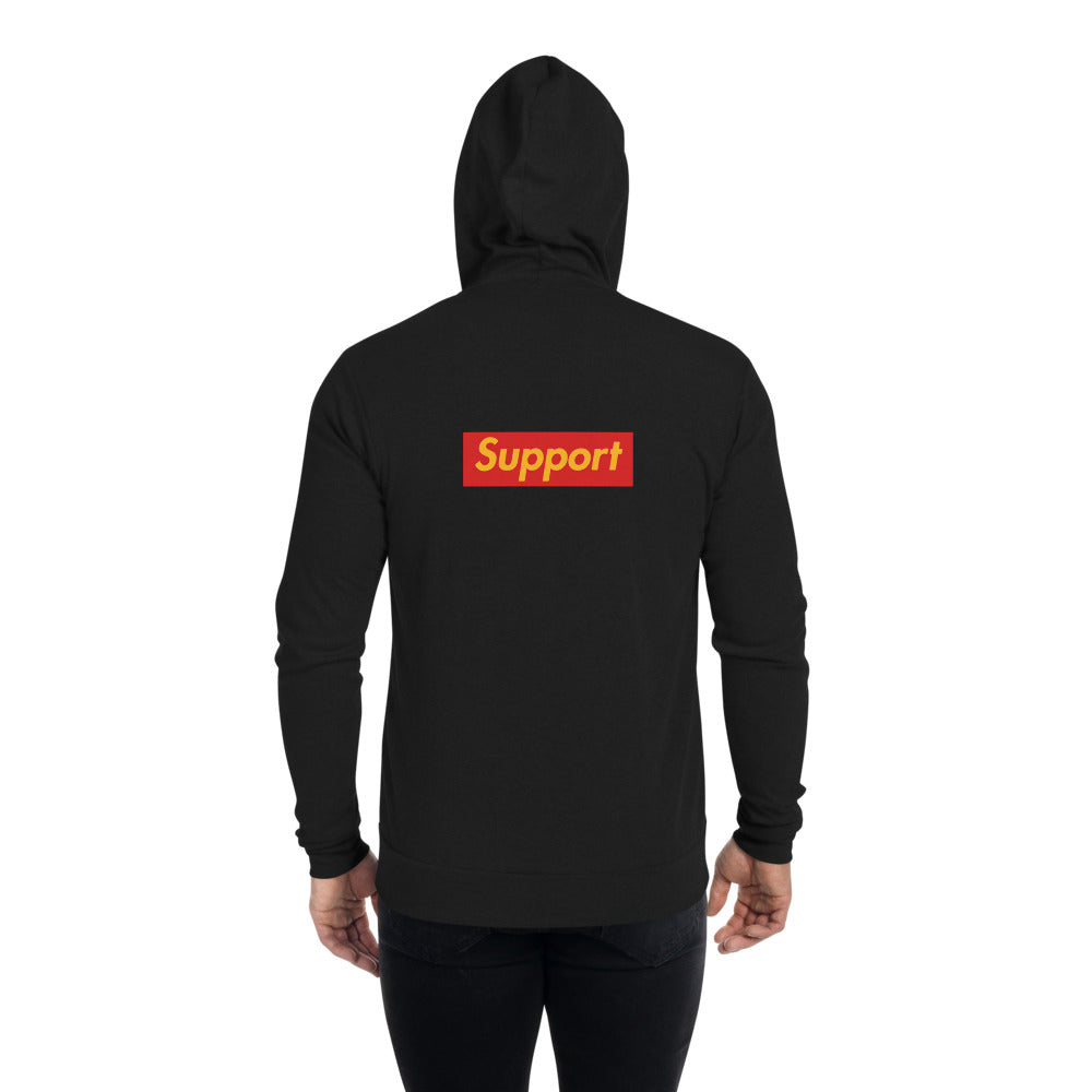 Support - 2 side - Unisex zip hoodie